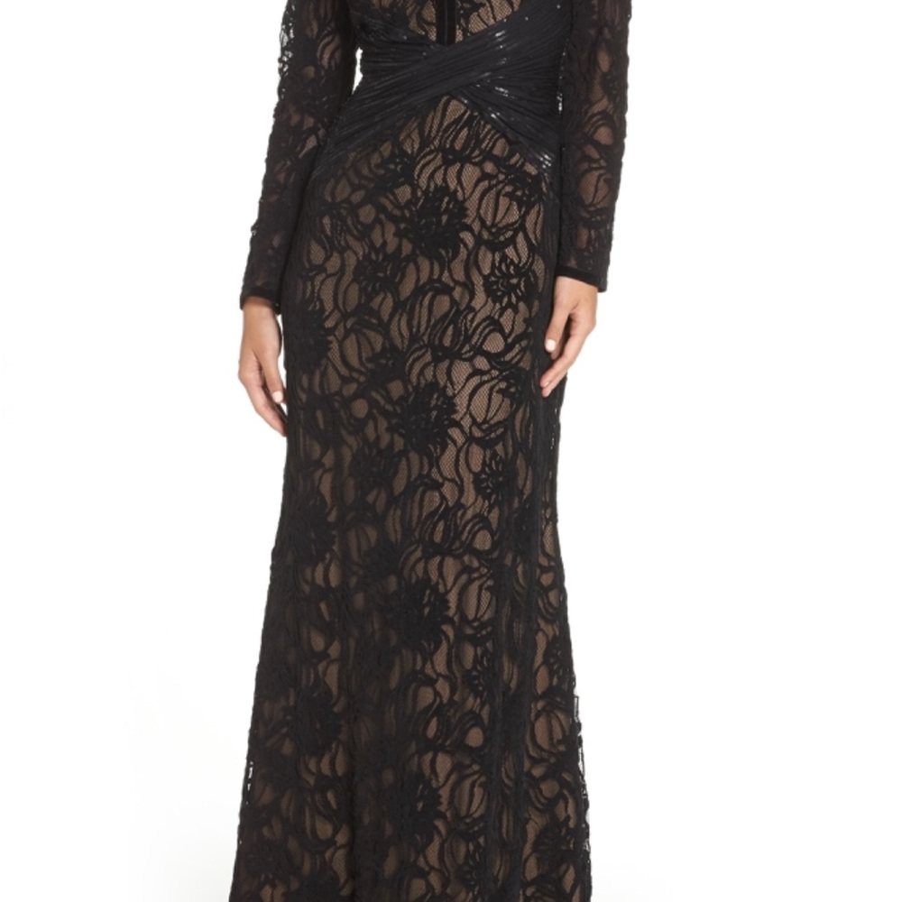 Tadashi Shoji Black Lace Long Sleeve Dress